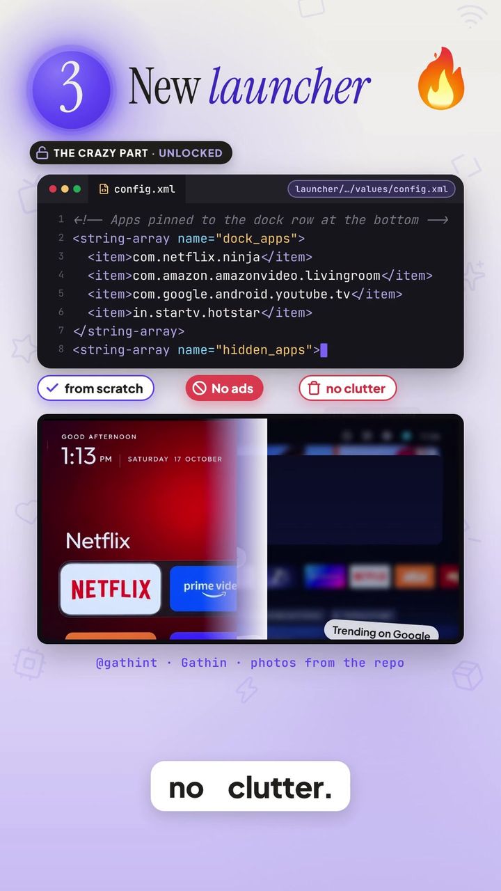 config.xml file listing the dock apps for the cleanyourtv launcher config.xml file listing the dock apps for the cleanyourtv launcher