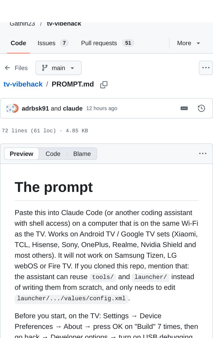 PROMPT.md file in the cleanyourtv GitHub repository PROMPT.md file in the cleanyourtv GitHub repository