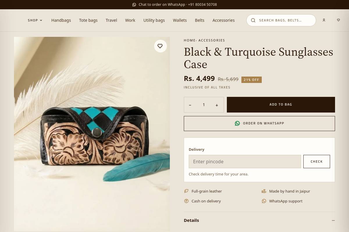 1. Black & Turquoise Sunglasses Case: Best Diwali Gift Item Overall