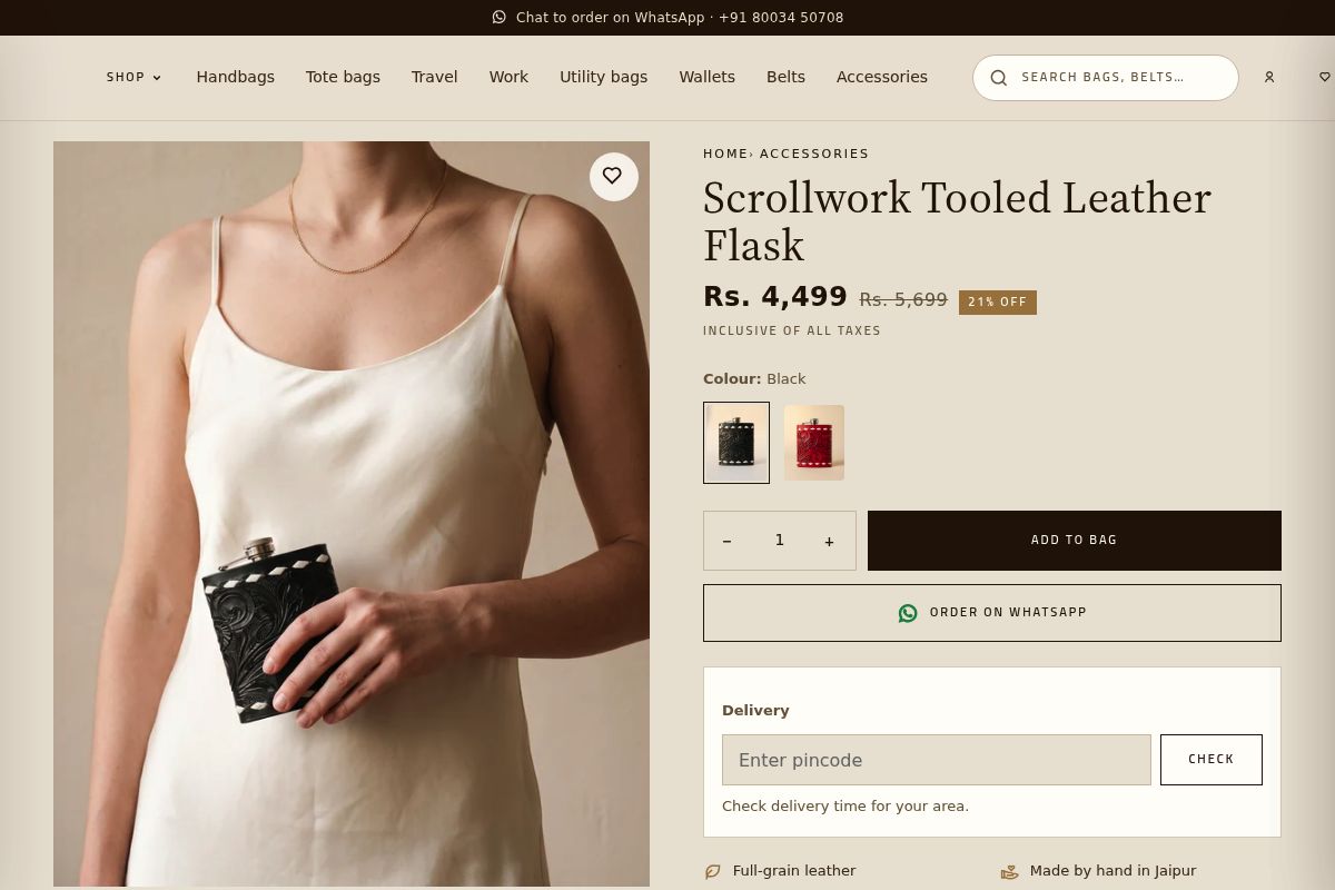 2. Scrollwork Tooled Leather Flask: Best Gift for the Friend Who Brings the Party