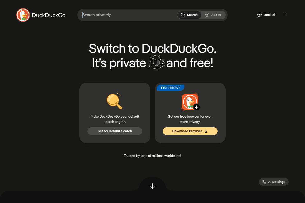 3. DuckDuckGo: Best for Privacy Without Tracking