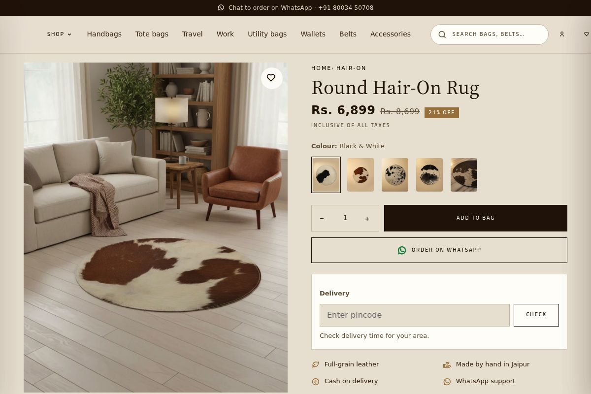 3. Round Hair-On Rug: Best for a Family Home Refresh