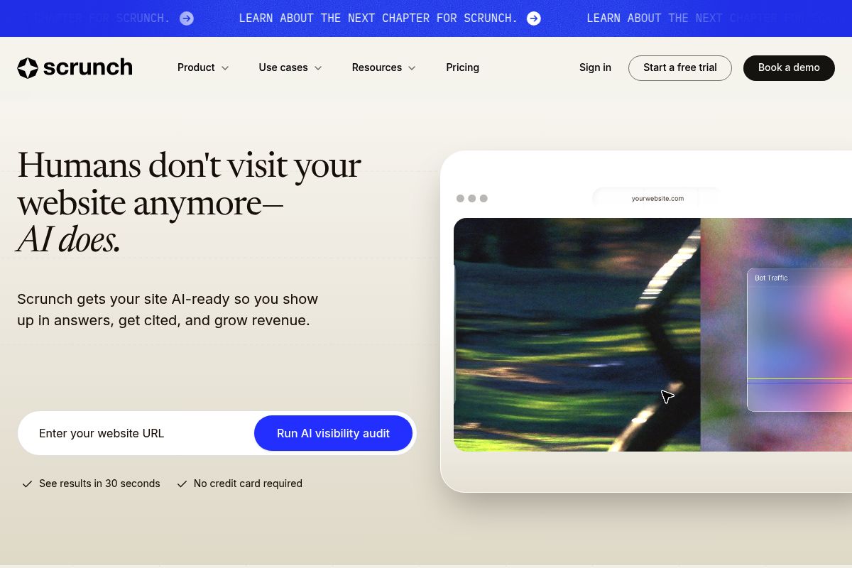 3. Scrunch AI: Best for All-in-One Monitoring Plus Agent Experience Management