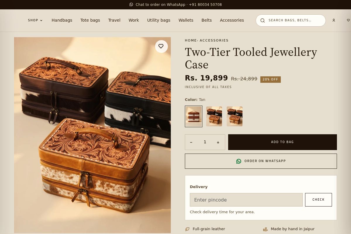 3. Two-Tier Tooled Jewellery Case: Best Milestone Gift