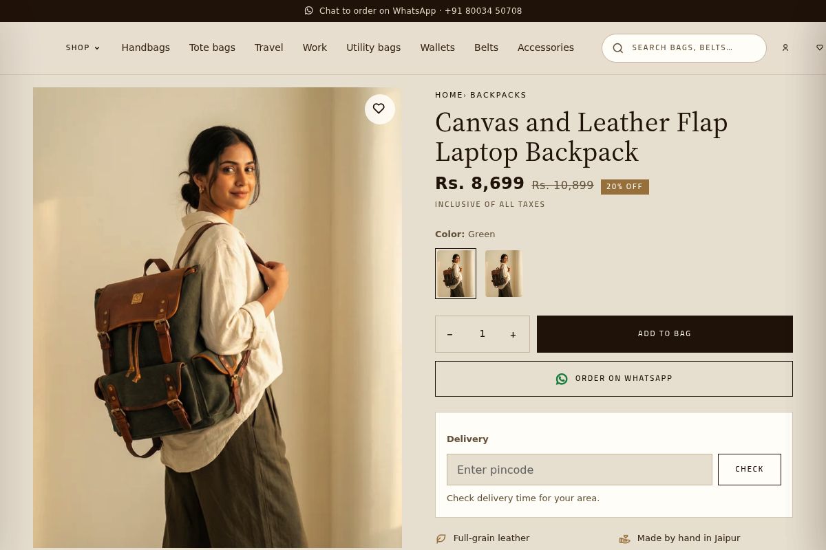 4. Canvas and Leather Flap Laptop Backpack: Best for the Younger Brother