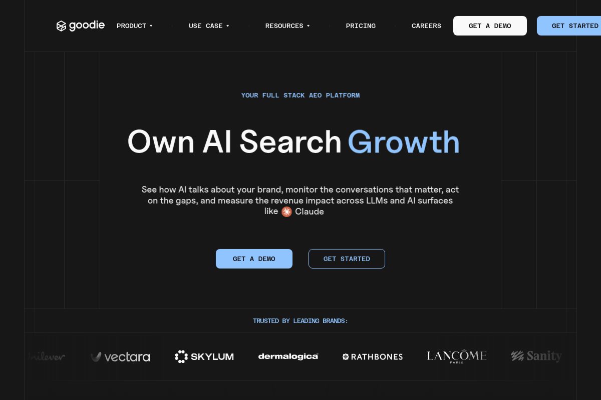4. Goodie AI: Best for Enterprise Answer Engine Optimization With Full-Funnel Attribution