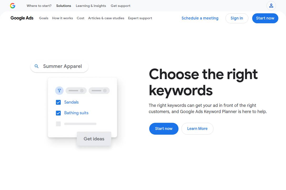 4. Google Keyword Planner: Best for Keyword Ideas From Google