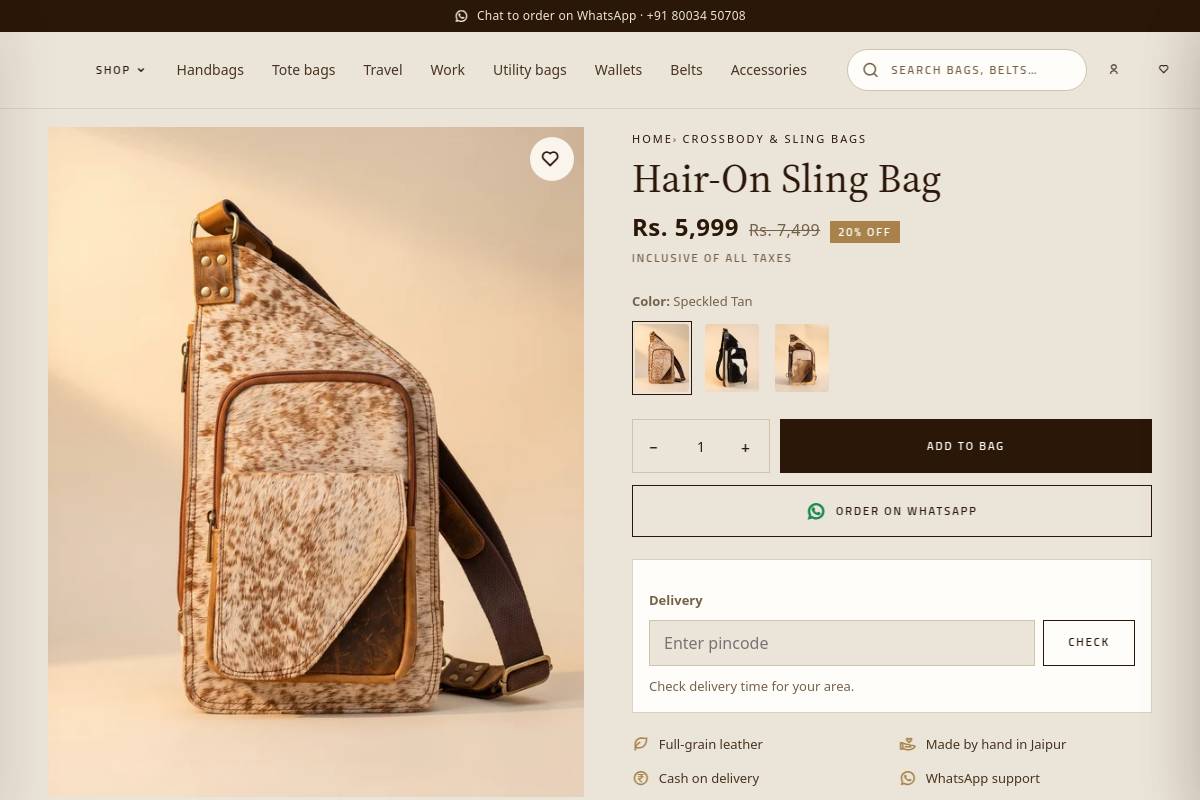 4. Hair-On Sling Bag: Best Hands-Free Gift in the Middle Band