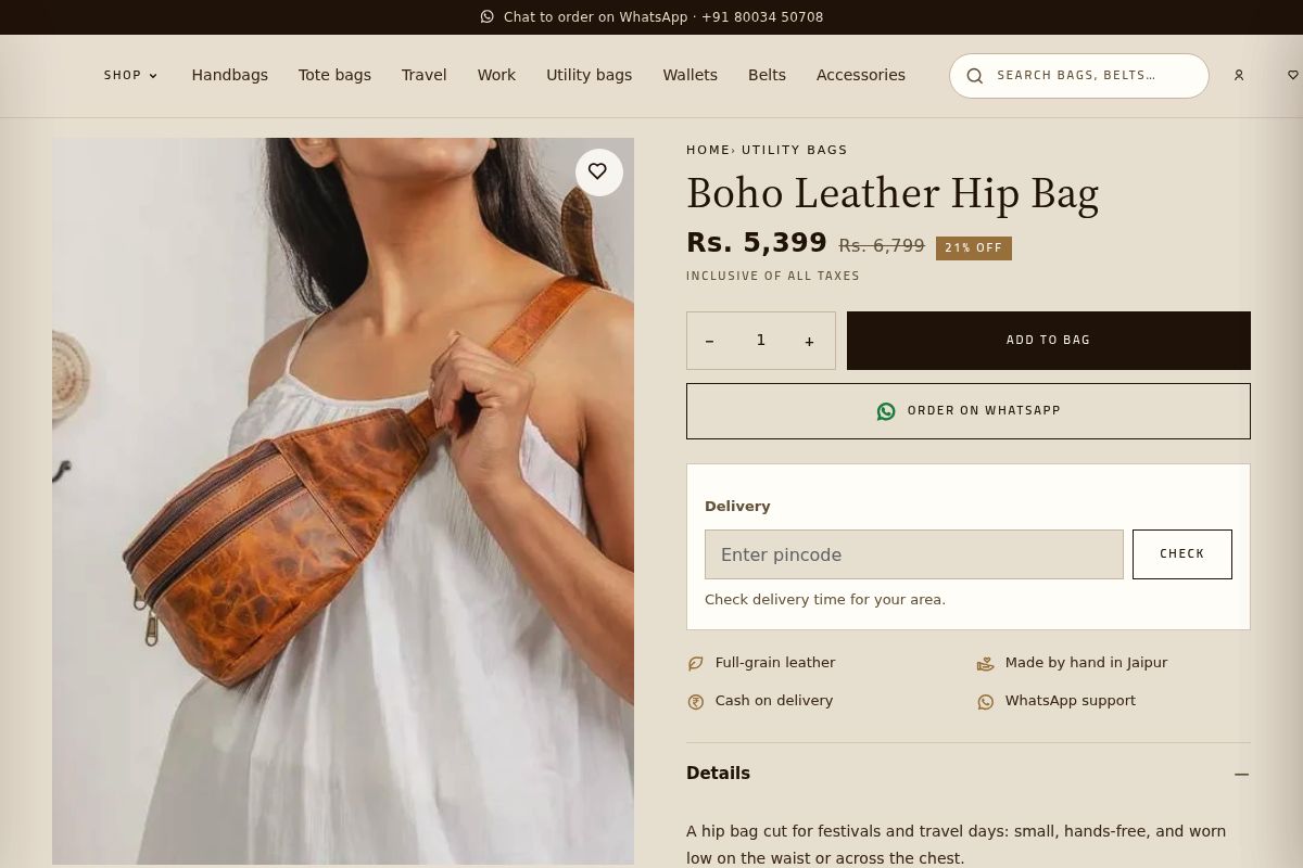 5. Boho Leather Hip Bag: Best for the Festival-Going Traveller