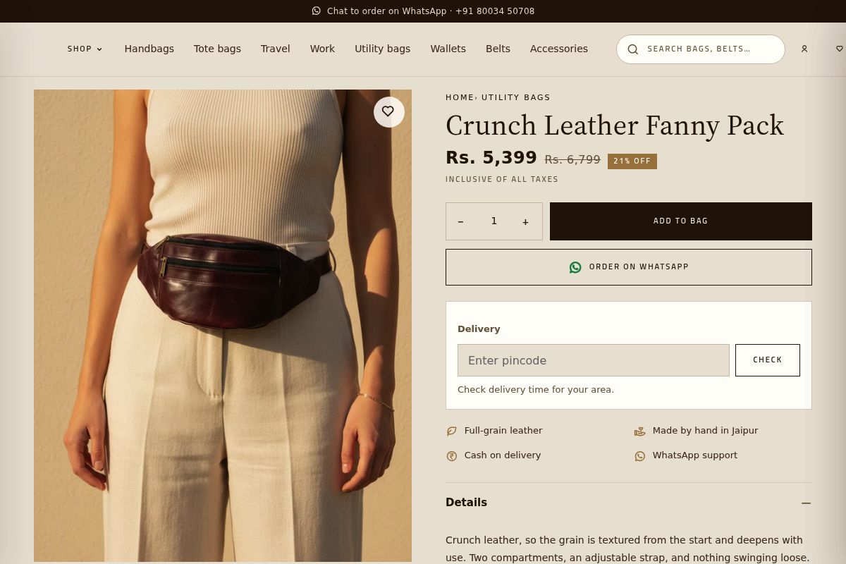 5. Crunch Leather Fanny Pack: Best for the Younger Brother Who's Always Out