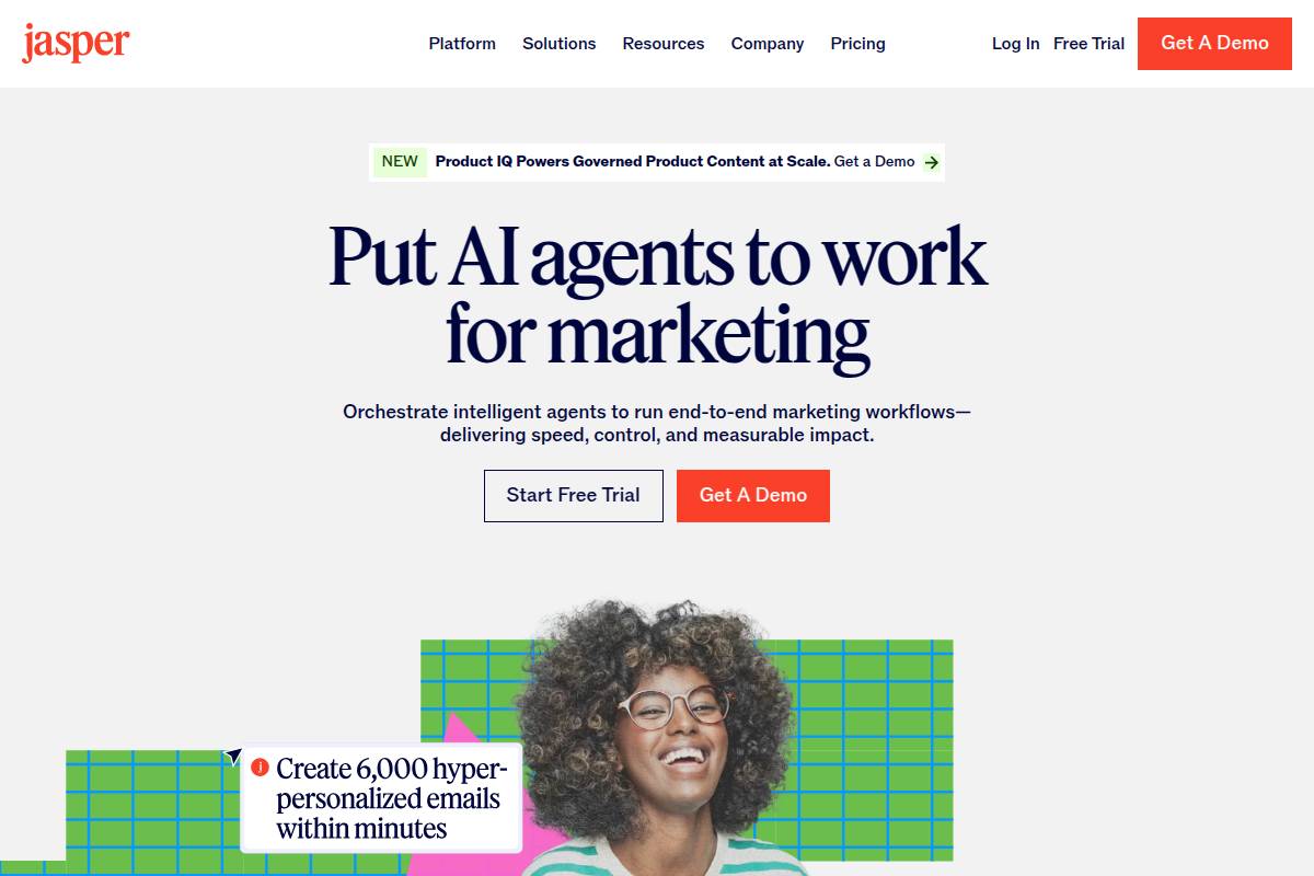5. Jasper: Best for On-Brand Marketing Content at Scale