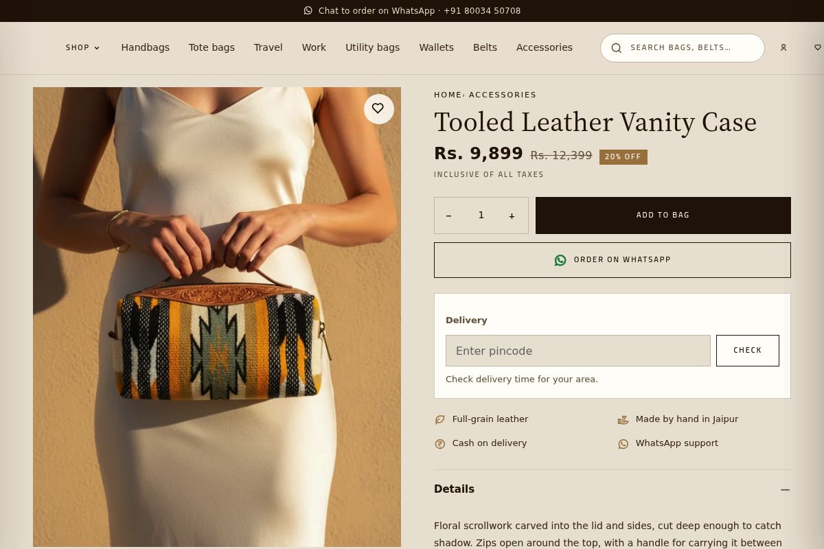 5. Tooled Leather Vanity Case: Best for Mom's Travels