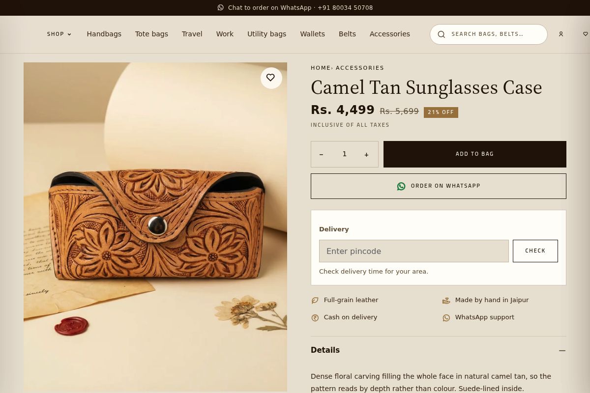 6. Camel Tan Sunglasses Case: Best Everyday Accessory