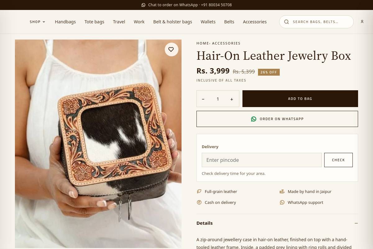 6. Hair-On Leather Jewelry Box: Best Gift for Her