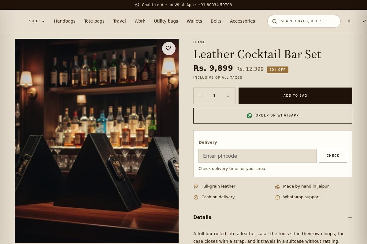 7. Leather Cocktail Bar Set: Best for the Friend Who Hosts Properly