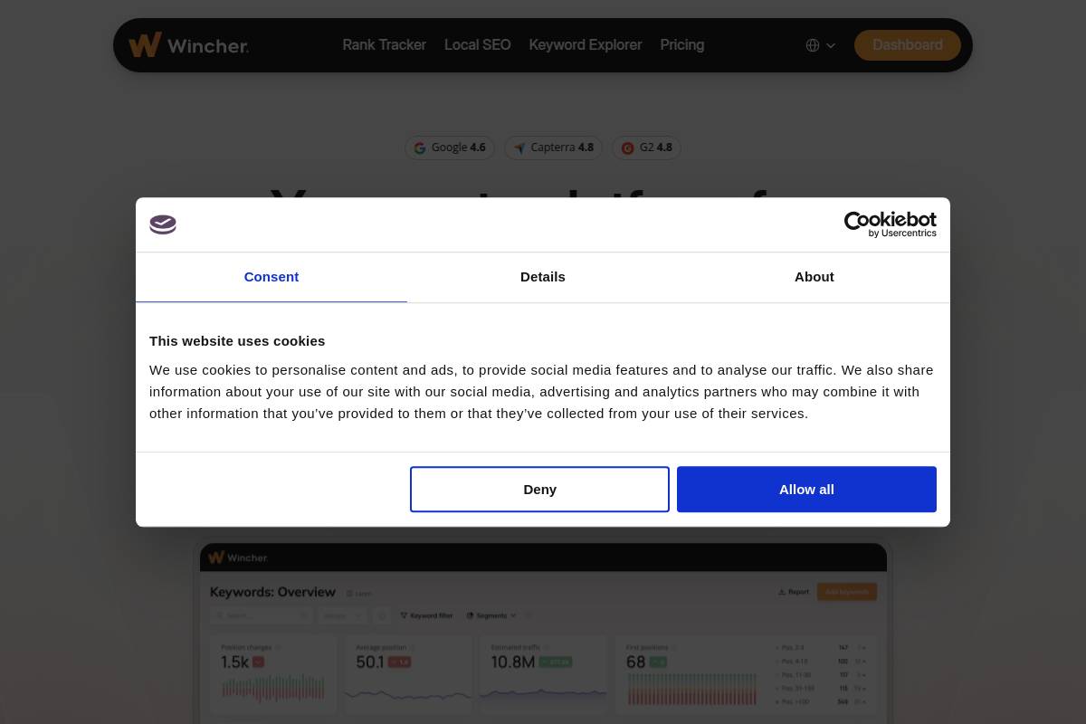 7. Wincher: Best for Simple Tracking for Small Sites