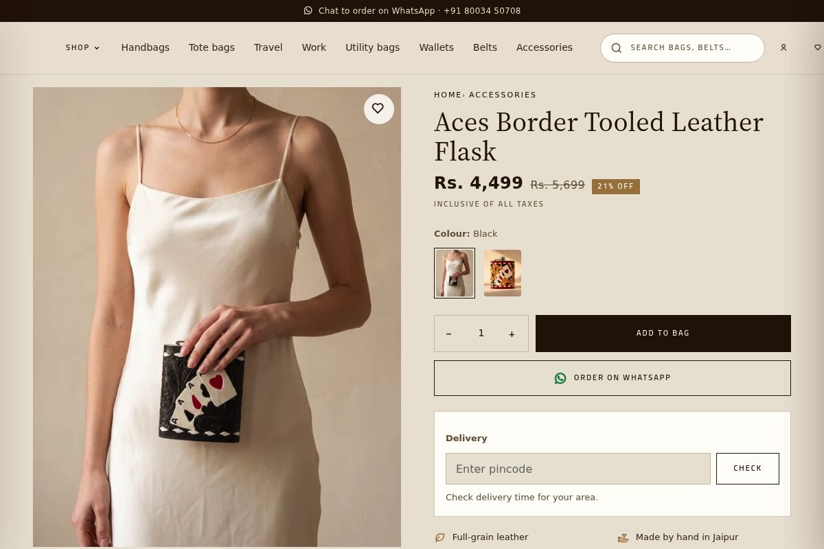 8. Aces Border Tooled Leather Flask: Best for the Brother-in-Law Who Hosts