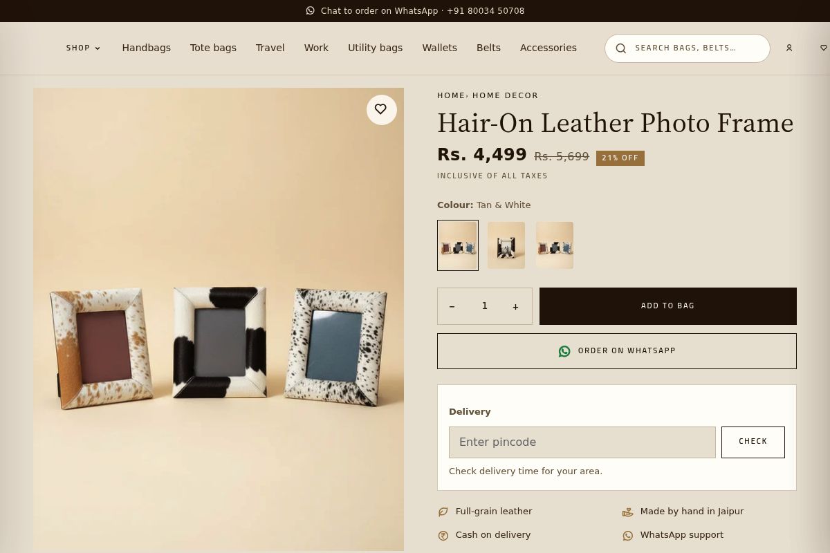 8. Hair-On Photo Frame + Heart Candle Holder: Best Home-and-Desk Set