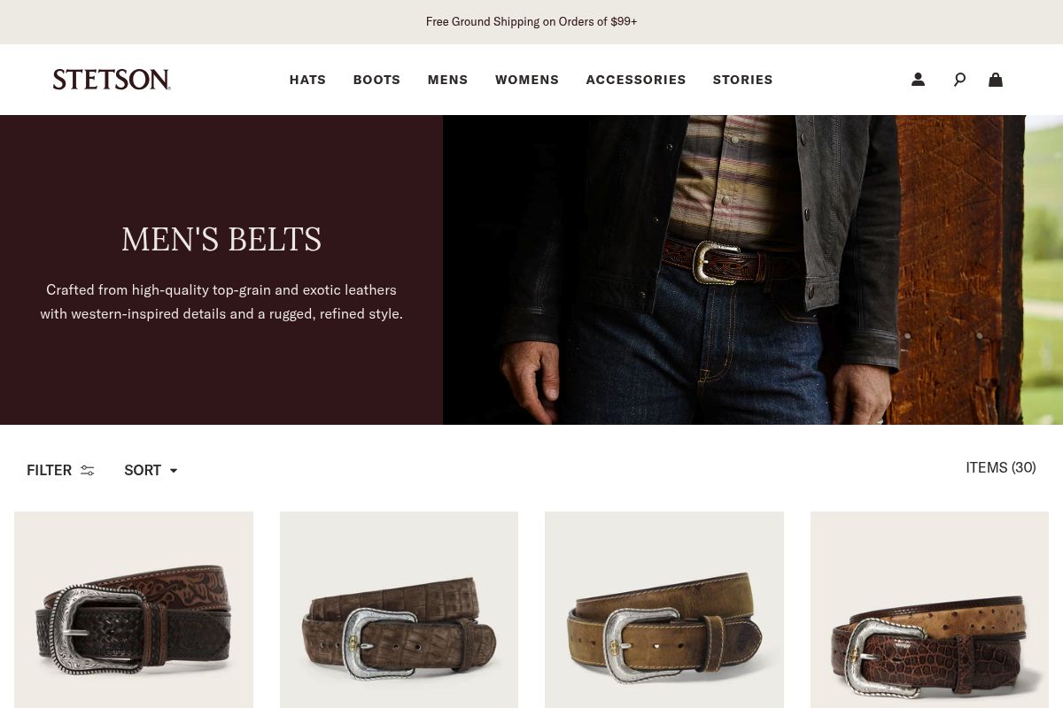 8. Stetson: Best for Iconic Heritage Branding with Exotic Leather Accents