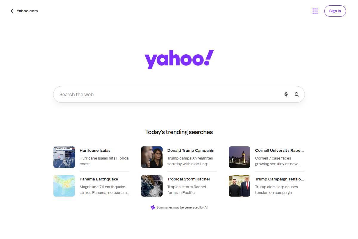 8. Yahoo: Best for News, Finance and a Familiar Portal